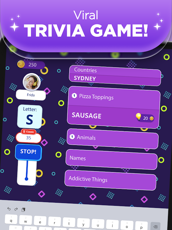 #9. Stop 2 - Word Trivia Game (Android) By: Fanatee, Inc.