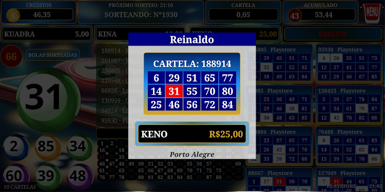 #5. Bingo 5 Centavos (Android) By: Entretenimento Apps Alfa