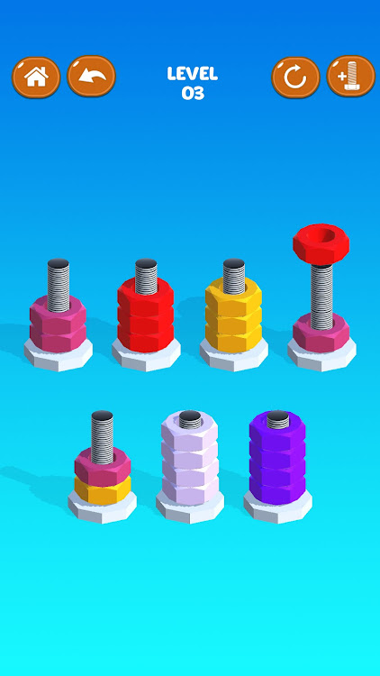 #10. Hexa Sort Nuts and Bolts Games (Android) By: AppEdge