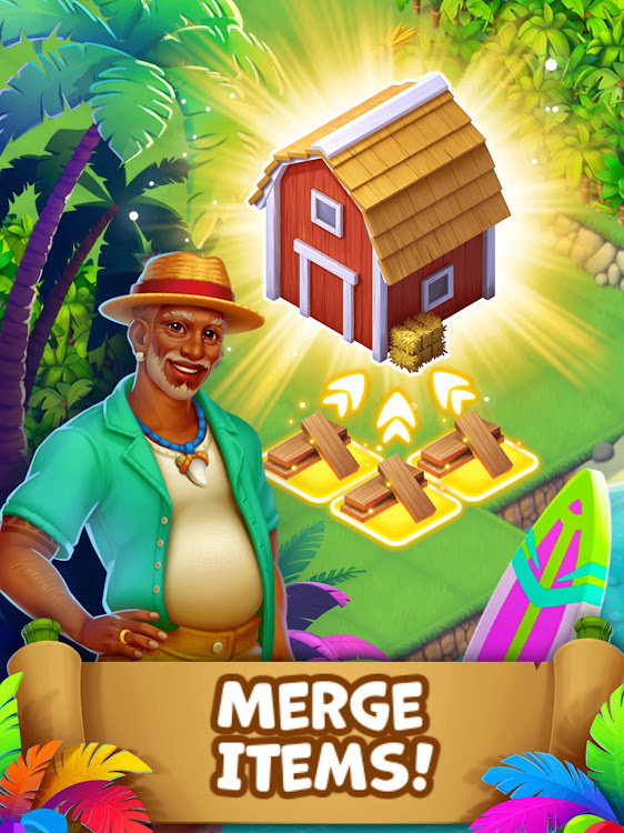 #9. Tropical Merge: Merge game (Android) By: Slimmerbits LLC