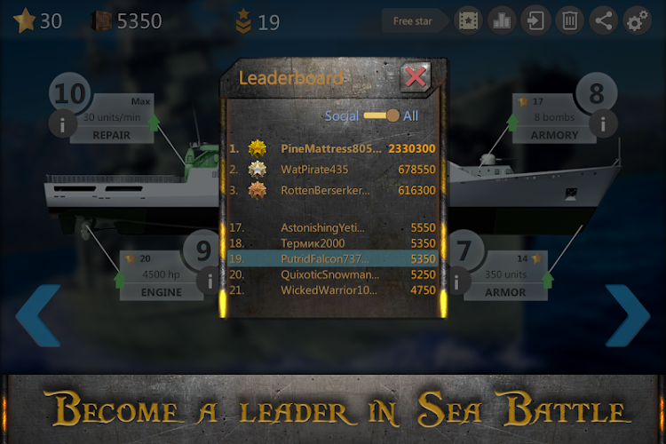 #5. Sea Battle : Submarine Warfare (Android) By: Art-bit