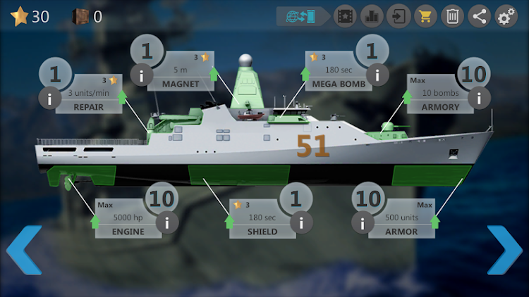 #8. Sea Battle : Submarine Warfare (Android) By: Art-bit