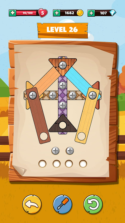 #10. Wood Nuts Unscrew Puzzle Bolts (Android) By: ZeroLoft Games