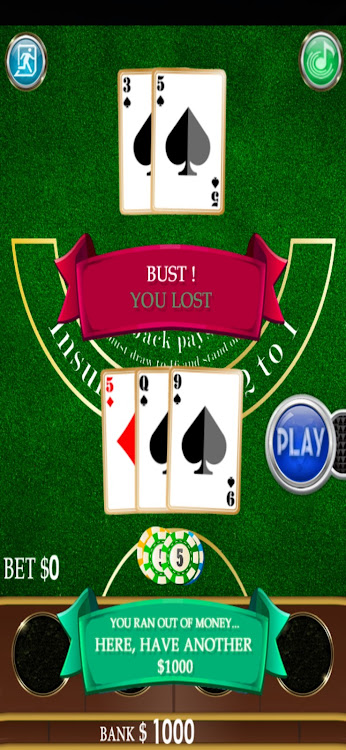 #7. Blackjack (Android) By: Miranky