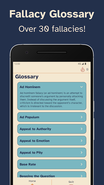 #3. The Logical Fallacy Quiz (Android) By: Mikey Wotton