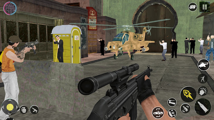 #2. Gangster Shooting Game Offline (Android) By: FanTech Games