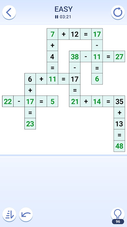 #4. Cross Math Puzzles (Android) By: Hypervation