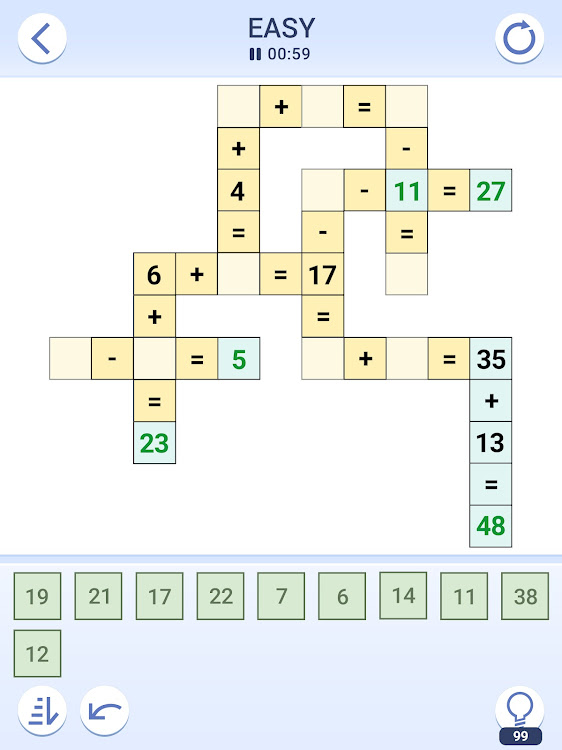 #6. Cross Math Puzzles (Android) By: Hypervation