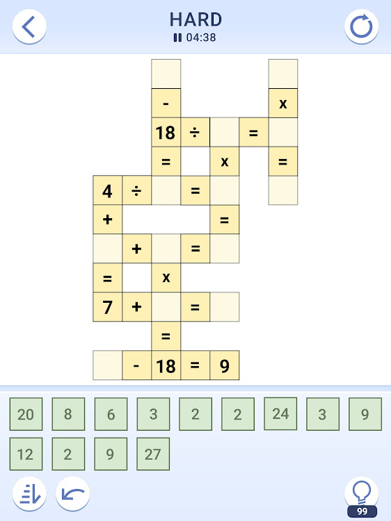 #7. Cross Math Puzzles (Android) By: Hypervation