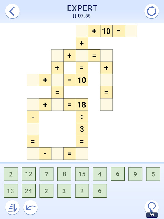 #8. Cross Math Puzzles (Android) By: Hypervation