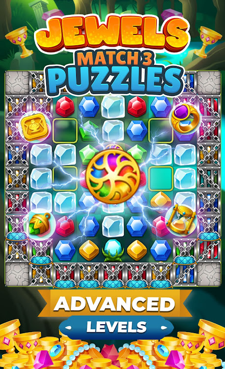 #5. Jewels: Match 3 legendary Game (Android) By: A.V.A - puzzles games