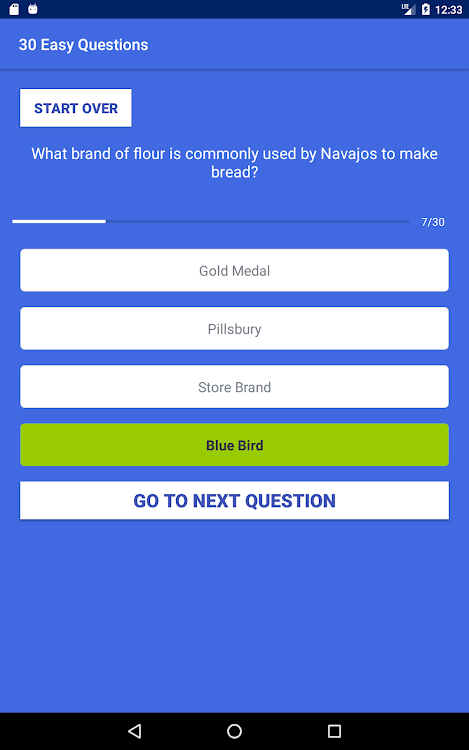 #8. Navajo Quiz Game Application (Android) By: Lance Etcitty