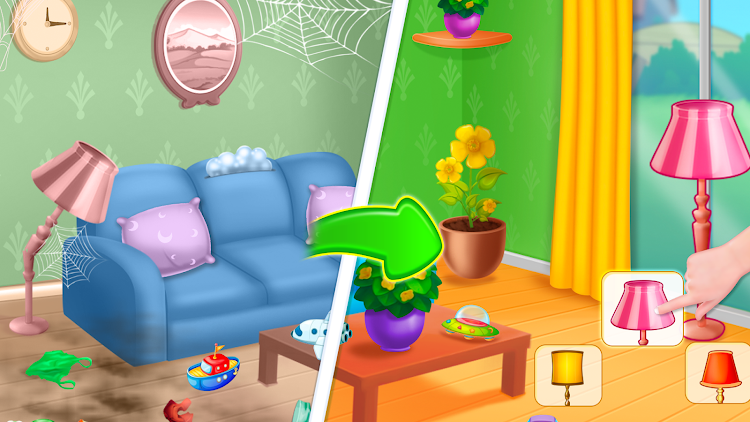 #3. Home cleaning game for girls (Android) By: Ginchu Games