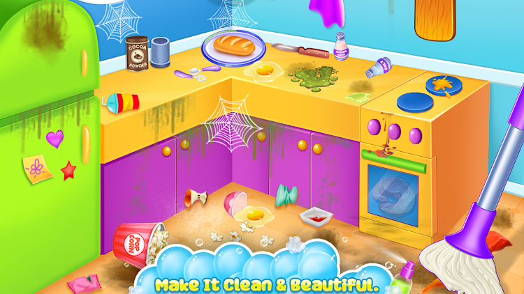 #9. Home cleaning game for girls (Android) By: Ginchu Games