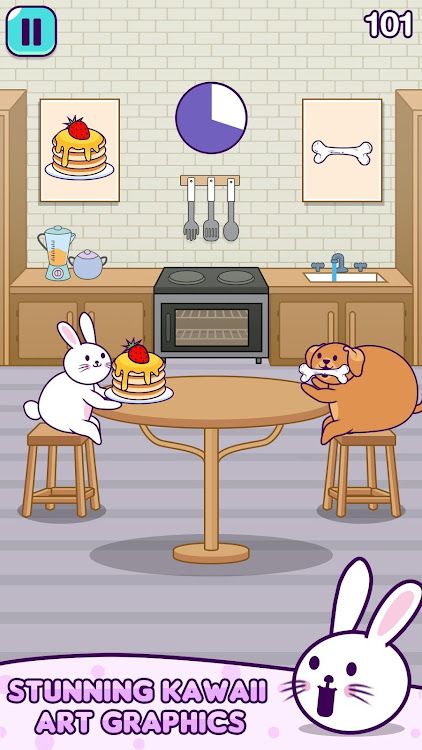 #4. Bunny vs Kitty Pancake:Kawaii (Android) By: ThinkQube