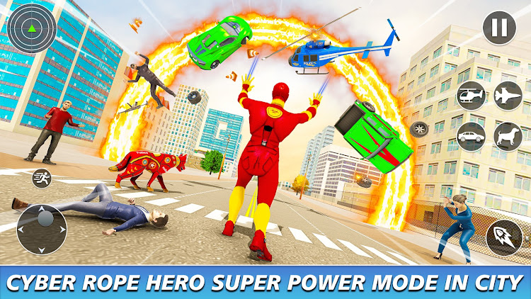 #3. Cyber Rope Hero in Spider Game (Android) By: Brave Jackals