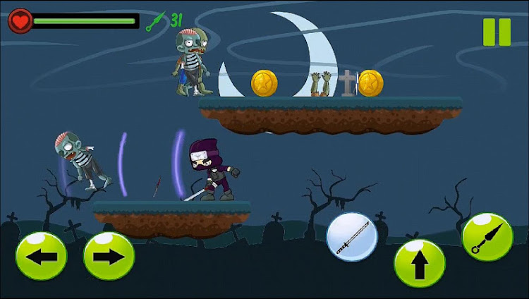 #8. Ninja vs Zombies: Fight Zombie (Android) By: Alchemist Studio