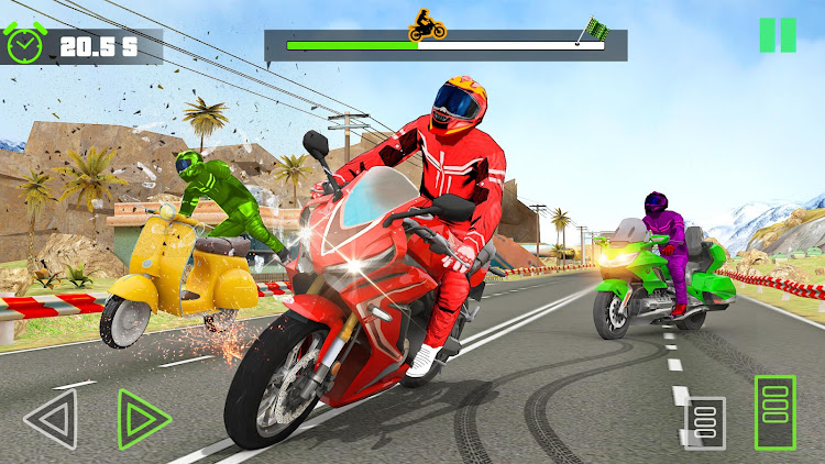 #7. Motorbike Traffic Race Game 3D (Android) By: Contra 3D Games