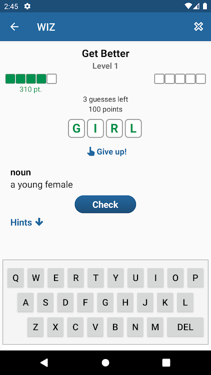 #3. WIZ - Word Quiz (Android) By: Citera