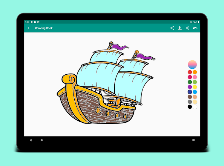 #7. Easy coloring book for kids (Android) By: Mobilatk