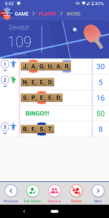 #2. Scrabble Points (Android) By: Devdutt