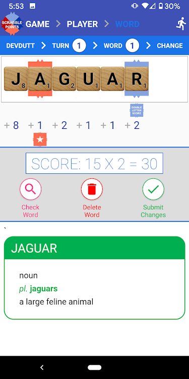 #4. Scrabble Points (Android) By: Devdutt