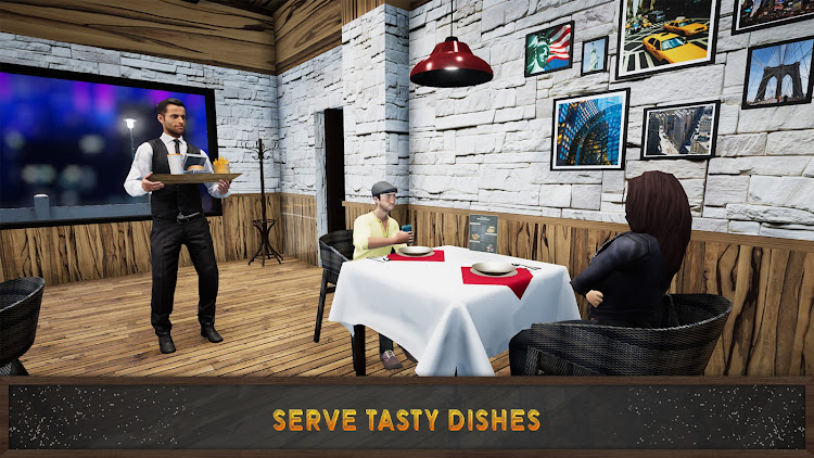 #5. Cafe Restaurant Sim Food Games (Android) By: Crazy Fox Studio