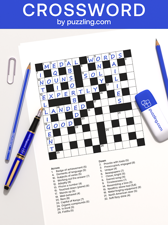 #8. Crossword by puzzling.com (Android) By: puzzling.com