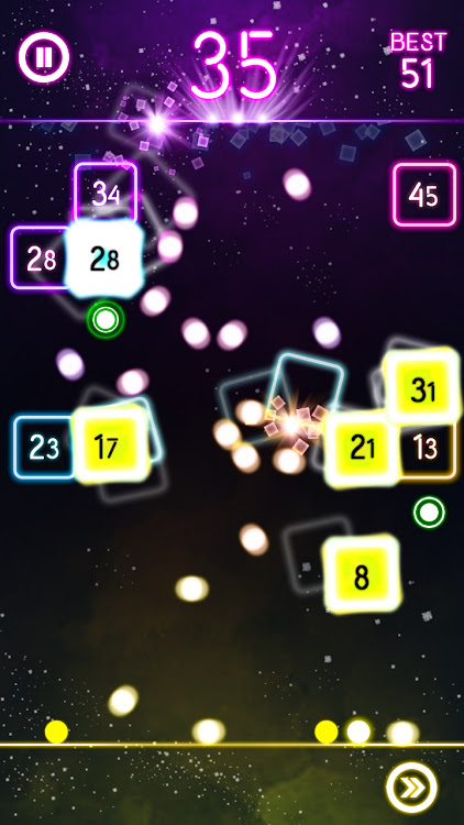 #8. Glow Balls - Bricks Breaker (Android) By: VVinner