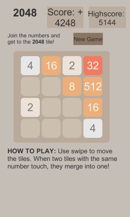 #3. 2048_FULL (Android) By: Sunnshine Games