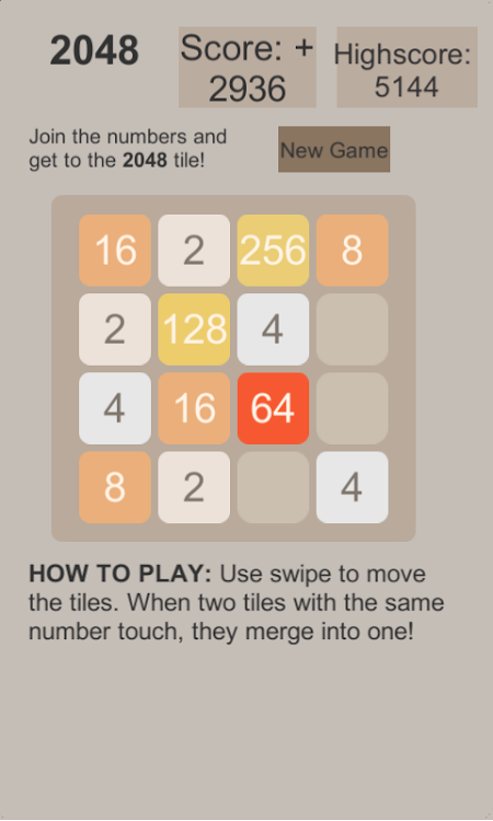 #5. 2048_FULL (Android) By: Sunnshine Games