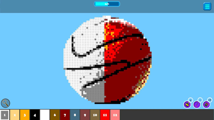 #8. Color by number: Pixel art (Android) By: MineGame