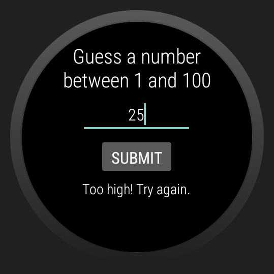 #10. Guess the Number Wear OS Game (Android) By: GPhoenix Apps