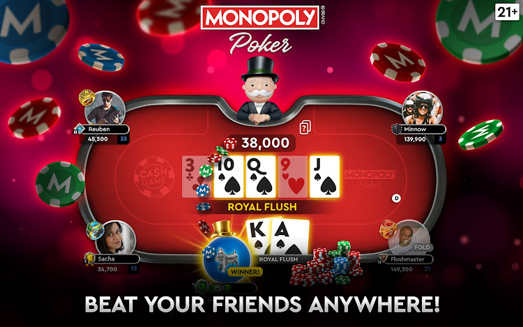 #10. MONOPOLY Poker - Texas Holdem (Android) By: Playtika