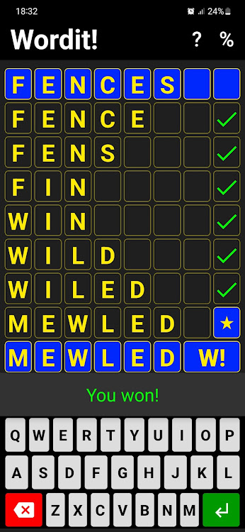 #6. Wordit! - unique word game (Android) By: KubiKDB