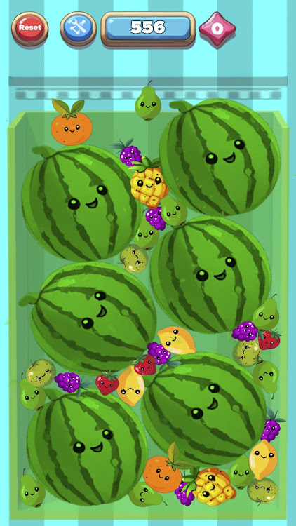 #5. Drop fruits, sweet merge game (Android) By: EventSystem apps & games