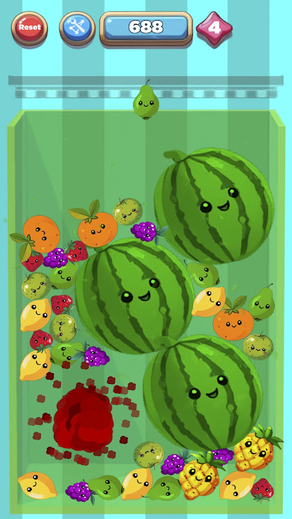 #6. Drop fruits, sweet merge game (Android) By: EventSystem apps & games