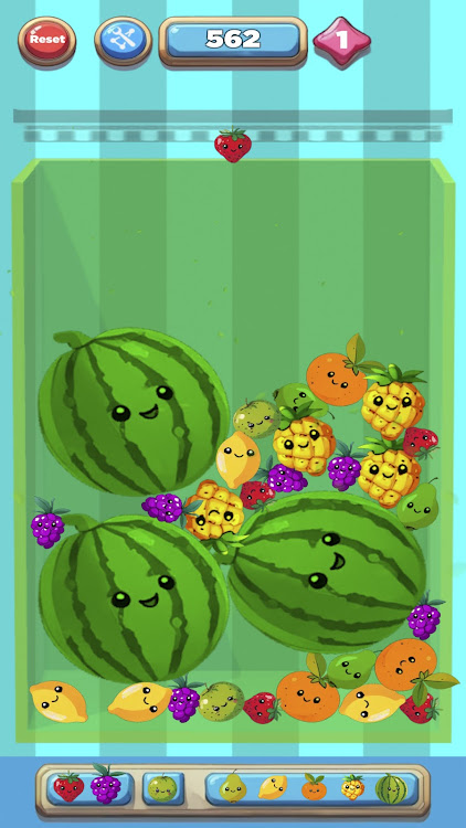 #10. Drop fruits, sweet merge game (Android) By: EventSystem apps & games