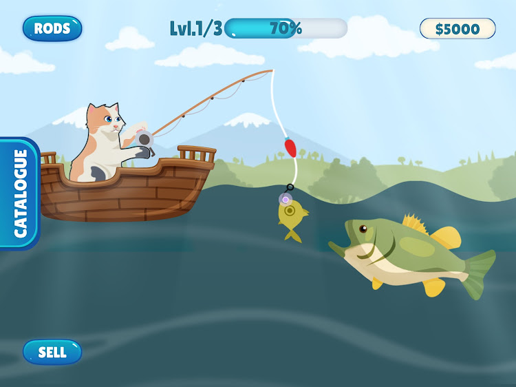 #7. Fish Catching - Cat Fish Game (Android) By: GamesCraft Studio