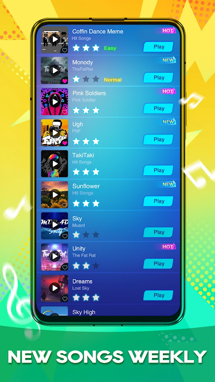 #3. Piano Music Heart: Pop Tiles (Android) By: CodiPlayer