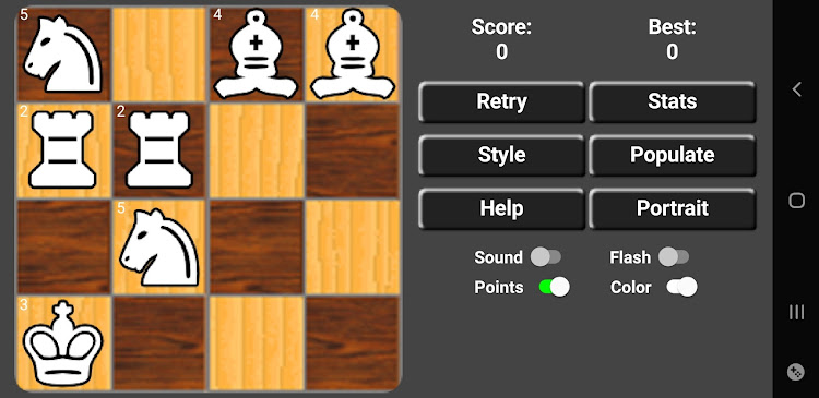 #5. 4x4 Solo Mini Chess Puzzles (Android) By: KG9E