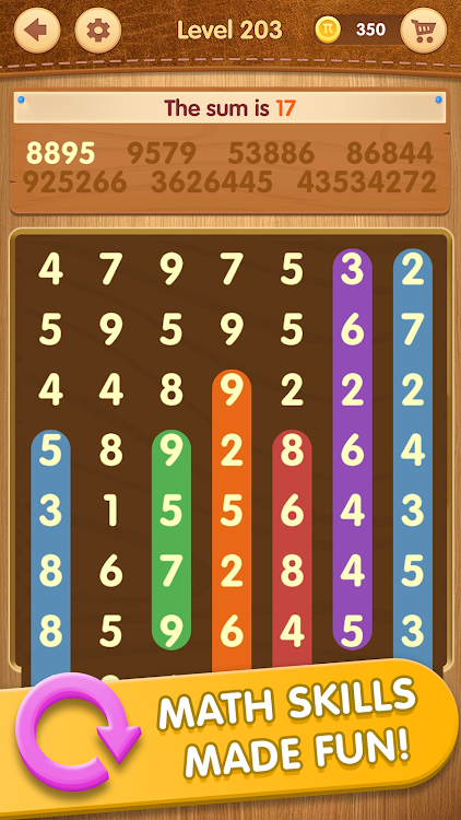 #4. Number Search: Math Sum (Android) By: SolitaireBit Studio