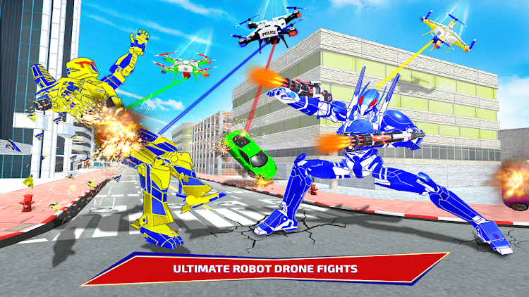 #4. Police Eagle Robot Car Game 3d (Android) By: Fun Games Studioz