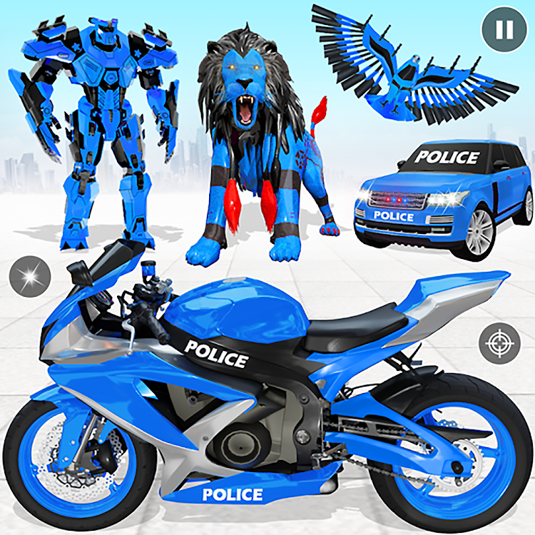 #6. Police Eagle Robot Car Game 3d (Android) By: Fun Games Studioz