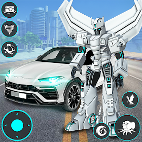 Police Eagle Robot Car Game 3d