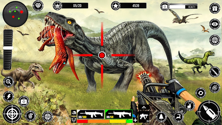 #4. Wild Dinosaur Hunting Zoo Game (Android) By: Play Menu