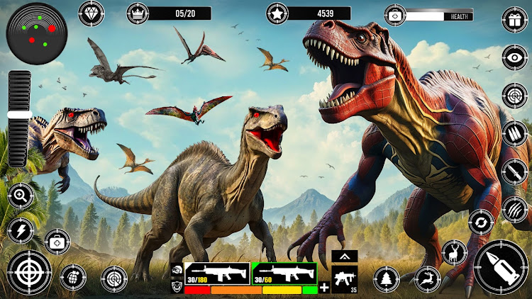 #5. Wild Dinosaur Hunting Zoo Game (Android) By: Play Menu