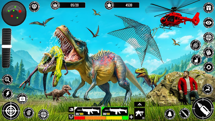 #7. Wild Dinosaur Hunting Zoo Game (Android) By: Play Menu