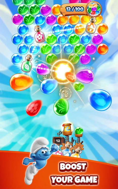 #7. Smurfs Bubble Shooter Story (Android) By: Viva Games Studios