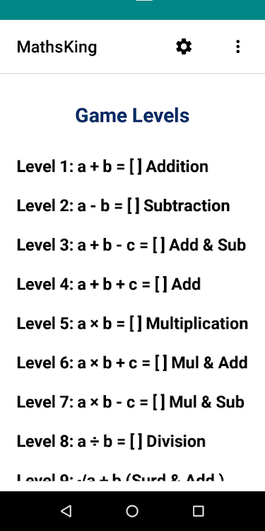 #3. MathsKing (Android) By: Gyamblex